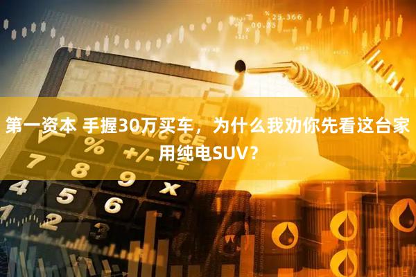 第一资本 手握30万买车，为什么我劝你先看这台家用纯电SUV？